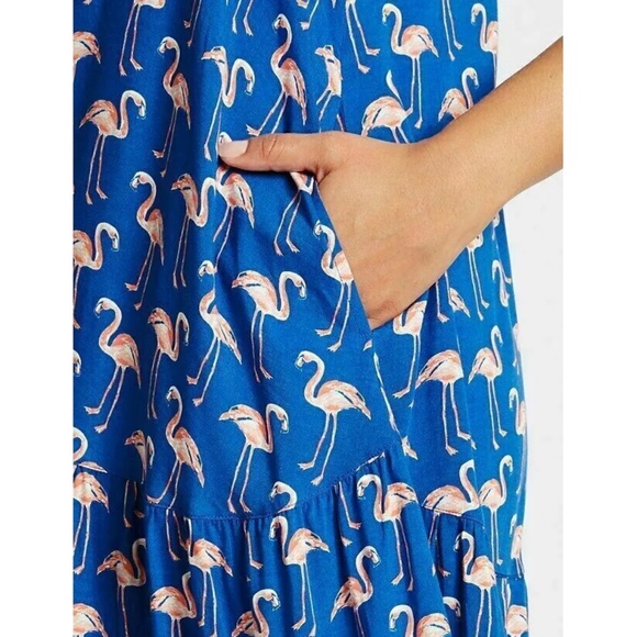 M&S Collection | Novelty Flamingo Pattern Beach Swim Coverup Summer Midi Dress - Picture 2 of 16